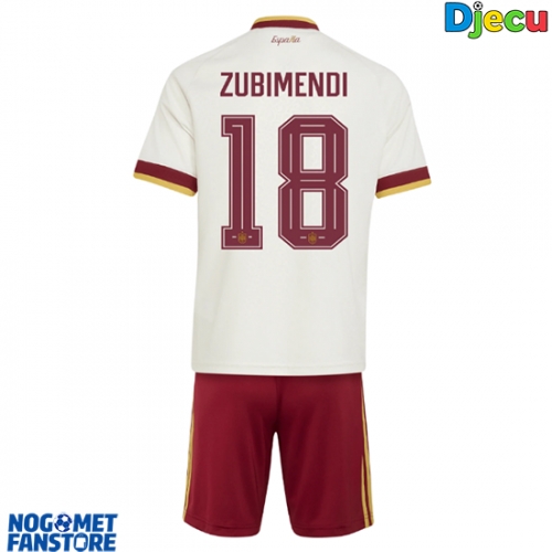 Španjolska Martin Zubimendi #18 Gostujuci Dres za djecu SP 2026 Kratak Rukav (+ Kratke hlače)